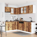 11 Piece Kitchen Cabinet Set "Porto" Old Wood Engineered Wood 3314909