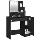 Dressing Table with LED Black 86.5x35x136 cm 808811