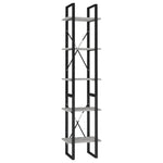 5-Tier Book Cabinet Concrete Grey 40x30x175 cm Engineered Wood 3081972