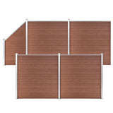 WPC Fence Set 4 Square 1 Slanted 792x186 cm Brown 3053218