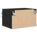 ZNTS Bedside Cabinets with LED Lights 2 pcs Wall-Mounted Black Oak 863083