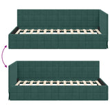 Corner Bed Frame with Headboard Dark green 100 x 200 cm Velvet 42016400