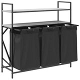 Laundry Basket 3 Compartments with Shelves Grey Sonoma 859083