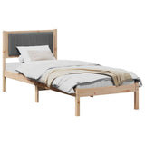 Bed Frame with Upholstered Headboard Dark Grey 75 x 190 cm 878300
