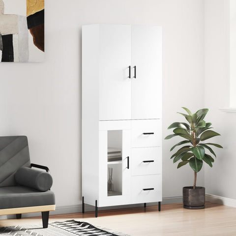 Highboard White 69.5x34x180 cm Engineered Wood 3195963