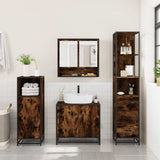 ZNTS 3 Piece Bathroom Furniture Set Smoked Oak Engineered Wood 3301157