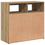 Sideboard with LED Lights Artisan Oak 80x35x75 cm Engineered Wood 856362