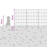 Garden Fence with Stakes 24 pcs 35 x 50 cm Mesh Silver 42042966