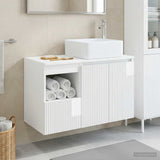 Bathroom Furniture Set 2 pcs High Gloss White Engineered Wood 3404068