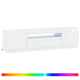 LED TV Cabinet High Gloss White Engineered Wood 897789