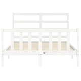 Bed Frame without Mattress White Small Double Solid Wood Pine 3191877