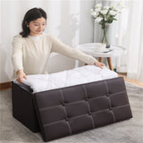 ZNTS Large Seater Folding Storage Ottoman Pouffe Bench Seat Blanket Toy Chest Box UK 13381792