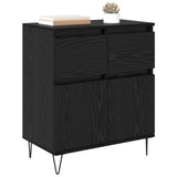 Sideboard Black Oak 60 x 35 x 70 cm Engineered Wood and Iron 881734