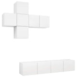 7 Piece TV Cabinet Set White Engineered Wood 3078707