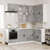 Kitchen Unit LUCCA 8 pcs Concrete Grey Engineered Wood 3438480
