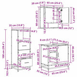 Bathroom Furniture Set 3 pcs Artisan Oak Engineered Wood 3402370