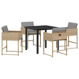 Garden Dining Set 5 pcs Beige Poly Rattan 3380737