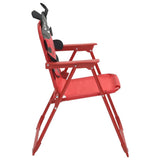 Patio Furniture Red Steel Compact Foldable Kids' Garden Set 41842