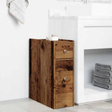 Narrow Bathroom Cupboard with Wheels Old Wood Engineered Wood 855293