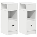 Bedside Cabinets 2 pcs with Drawer White 25x31x66 cm 858615