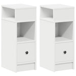 ZNTS Bedside Cabinets 2 pcs with Drawer White 25x31x66 cm 858615