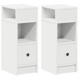 ZNTS Bedside Cabinets 2 pcs with Drawer White 25x31x66 cm 858615