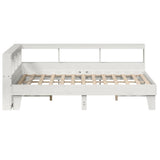 Bookcase Bed without Mattress White 150x200cm Solid Wood Pine 3324536