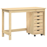 Desk and Rolling Cabinet Set MOSS 2 pcs Brown 3438789