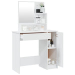 Dressing Table with Mirror High Gloss White 86.5x35x136 cm 802963