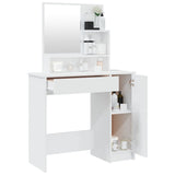 Dressing Table with Mirror High Gloss White 86.5x35x136 cm 802963