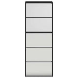 Shoe Cabinet with Mirror 5-Layer Black 63x17x169.5 cm 3228280