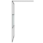 Walk-in Shower Wall Black 140x195 cm Half Frosted ESG Glass 152109