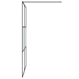Walk-in Shower Wall Black 140x195 cm Half Frosted ESG Glass 152109