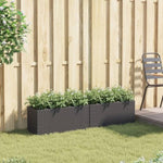 ZNTS Garden Planters with 2 Pots 2 pcs Black 72x30x32 cm Poly Rattan 3210528