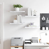 Wall Shelf 4 pcs White Marble 50 x 23.5 x 4 cm Engineered Wood 42019967