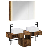 Bathroom Cabinet Set 4 pcs Old Wood Engineered Wood 3406309