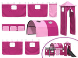 Kids'Loft Bed Frame Black and Pink 107 x 200 cm Metal 42020891