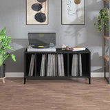 Record Cabinet Black Engineered wood, metal Medium Record Cabinet 831982