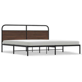 Metal Bed Frame without Mattress Brown Oak 180x200 cm Super King 3318656