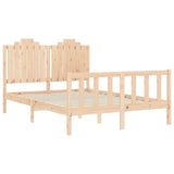 Bed Frame without Mattress Double Solid Wood Pine 3192271