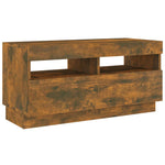 3 Piece TV Cabinet Set with LED Lights Smoked Oak Engineered Wood 3120173