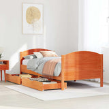 Bed Frame without Mattress Wax Brown 90x190 cm Single Solid Wood Pine 3301811