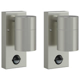 Outdoor Wall Lights 2 pcs Silver 6.5 x 10.5 x 16 cm 4005986