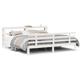 Bed Frame with Headboard without Mattress White 180x200 cm Super King 3306119