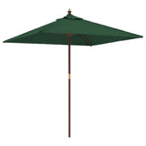 Garden Parasol with Wooden Pole Green 198x198x231 cm 363184