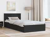 Bed Frame with Headboard Black 75 x 190 cm Engineered Wood 3408719