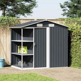 Garden Shed with Rack Anthracite 205x130x183 cm Iron 47106