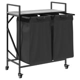Laundry Basket 2 Compartments with Wheels Grey Sonoma 859098