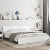 Bed Frame White Engineered wood, Plywood 200 x 200 cm for mattress 3207581