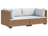 2 pcs Rattan Lounge Set with Cushions GENDT Natural Rattan 3429856
